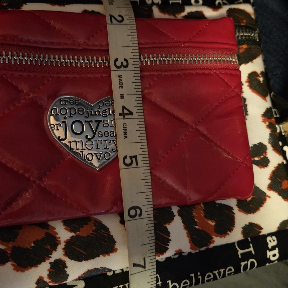 Brighton Jingle Triple Pouch Set 3-in-1 Wristlet Leopard Red NWT - Picture 14 of 14